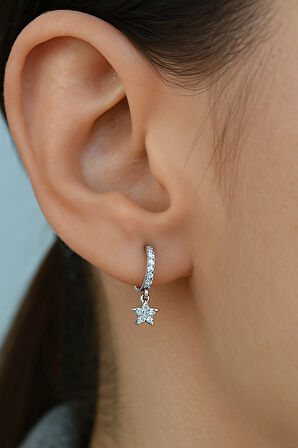 8 mm Yıldız Charm Halka Piercing – Gold & Gümüş | Helix, Kıkırdak, Lob Uyumlu