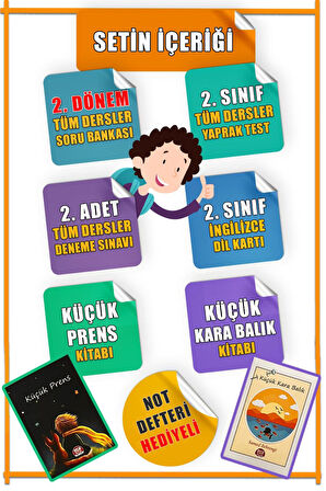 2.Sınıf Tüm Dersler 2.Dönem'e Hazırlık Seti - 6 Kitap -  508 Sayfa