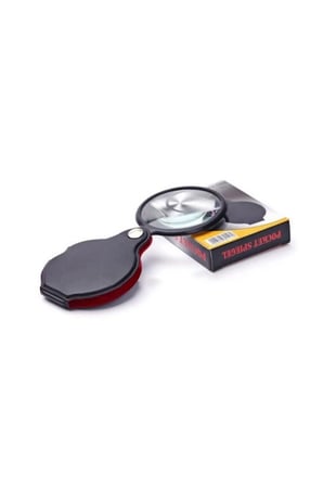 5x 60mm Cam Optik Lens,katlabilir,deri Kaplamalı Cep Büyüteçxx1051