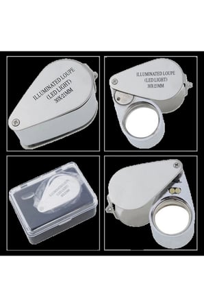 Kontrol, Için Özel Kutulu Metal Işıklı Lup 30x21