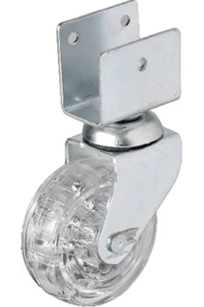 328 - 50x20 Mm Şeffaf Makaralı Kısa U Tablalı Teker 4 Adet