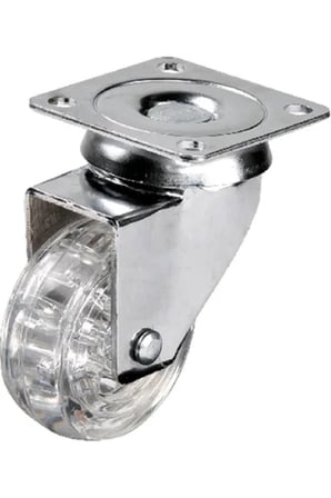 301 - 50x20 Mm Şeffaf Makaralı Tablalı Teker