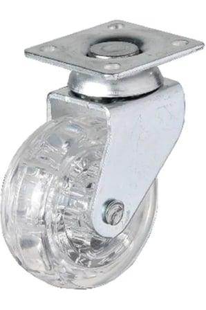 325 - 50x20 Mm Şeffaf Makaralı Tablalı Teker 4 Adet