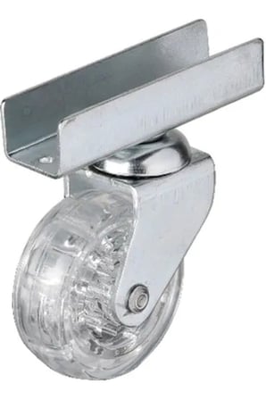 327 - 50x20 Mm Şeffaf Makaralı Uzun U Tablalı Teker 4 Adet