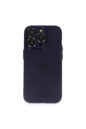 İphone 14 Pro Max Kılıf Luko Lens Silikon - Derin Mor