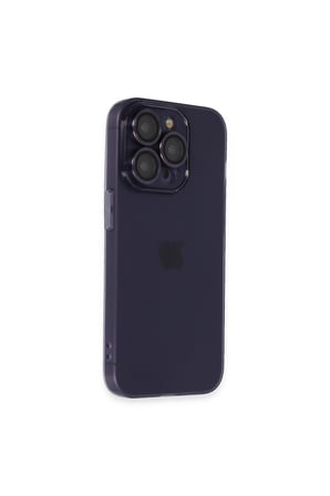 İphone 14 Pro Max Kılıf Luko Lens Silikon - Derin Mor