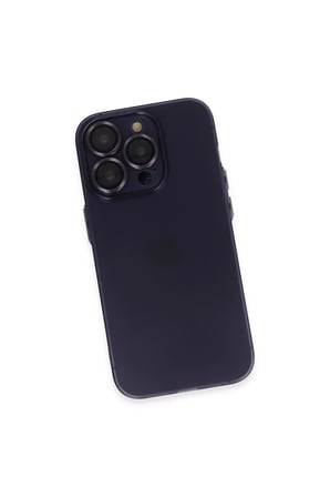 İphone 14 Pro Max Kılıf Luko Lens Silikon - Derin Mor