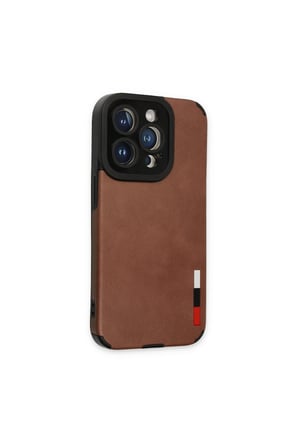 İphone 14 Pro Max Kılıf Loop Deri Silikon - Kahverengi