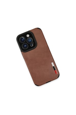 İphone 14 Pro Max Kılıf Loop Deri Silikon - Kahverengi