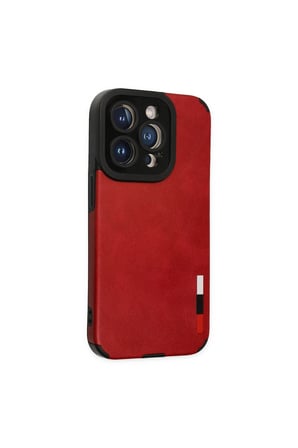 İphone 14 Pro Max Kılıf Loop Deri Silikon - Kırmızı