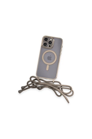 İphone 14 Pro Kılıf Divo Lazer Askılı Magsafe Kapak - Gold