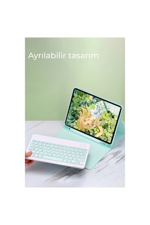 Galaxy X200 Tab A8 10.5 Kılıf Kc01 Smart Klavyeli Tablet Kılıfı - Siyah