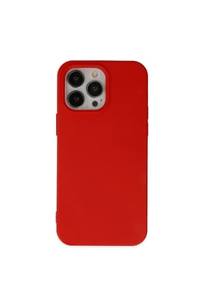 İphone 14 Pro Max Kılıf Nano İçi Kadife Silikon - Kırmızı