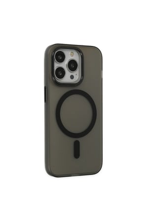 İphone 15 Pro Kılıf Lodos Magneticsafe Mat Kapak - Siyah