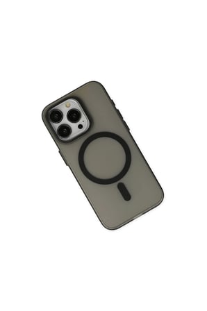 İphone 15 Pro Kılıf Lodos Magneticsafe Mat Kapak - Siyah