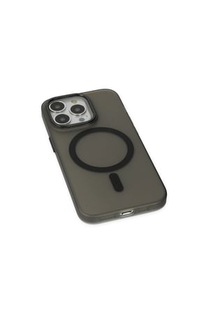 İphone 15 Pro Kılıf Lodos Magneticsafe Mat Kapak - Siyah