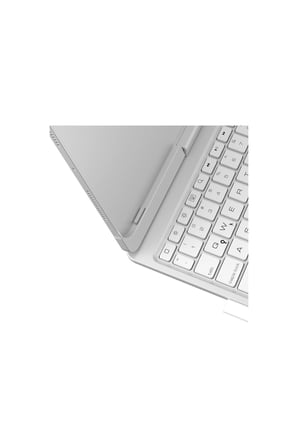 İpad Pro 11 (2024) F11 Ats Kılıf Magic Dönen Klavyeli Tablet Kılıf - Gümüş