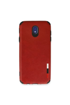 Galaxy J7 Pro / J730 Kılıf Loop Deri Silikon - Kırmızı