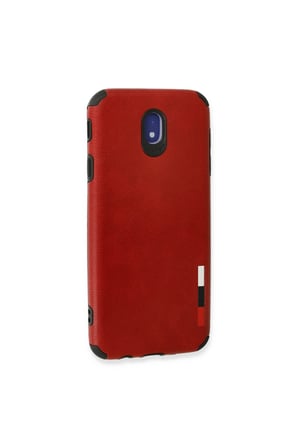 Galaxy J7 Pro / J730 Kılıf Loop Deri Silikon - Kırmızı