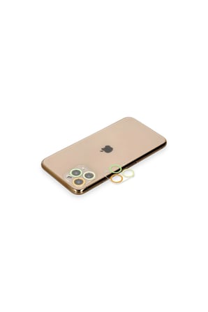 İphone 11 Pro Renkli Kamera Lens Koruma Cam - Sarı-turuncu