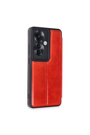 Reno 11F Kılıf Flip Cover - Kırmızı
