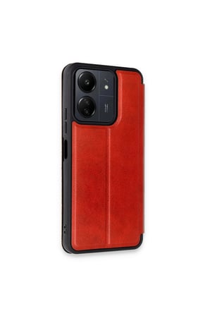 Redmi 13C Kılıf Flip Cover - Kırmızı