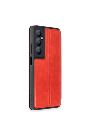 Realme C65 Kılıf Flip Cover - Kırmızı