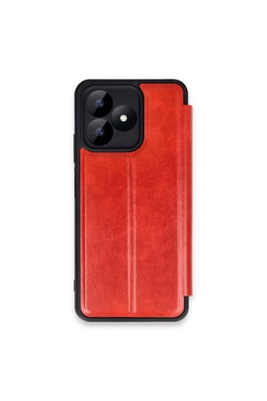 Realme Note 50 4G Kılıf Flip Cover - Kırmızı