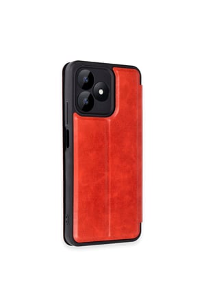 Realme Note 50 4G Kılıf Flip Cover - Kırmızı
