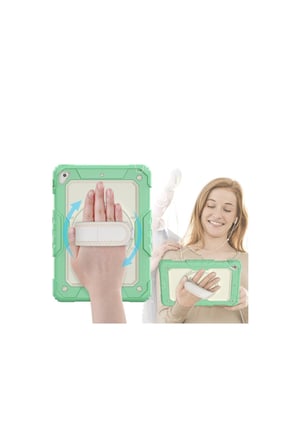 iPad 5 Air 9.7 Kılıf Strap New Tablet Kapak - Yeşil