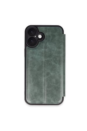 iPhone 16 Plus Kılıf Flip Cover - Koyu Yeşil