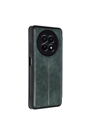 Realme 12 5G Kılıf Flip Cover - Koyu Yeşil