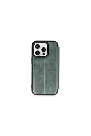 iPhone 15 Pro Max Kılıf Flip Cover - Koyu Yeşil