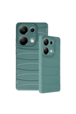 Redmi Note 13 Pro 4G Kılıf Bibercas Silikon Kapak - Koyu Yeşil