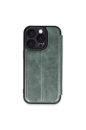 iPhone 16 Pro Kılıf Flip Cover - Koyu Yeşil