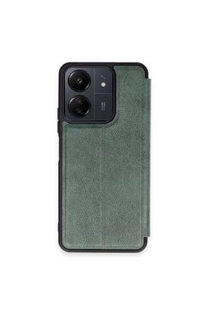 Redmi 13C Kılıf Flip Cover - Koyu Yeşil