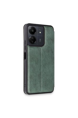 Redmi 13C Kılıf Flip Cover - Koyu Yeşil