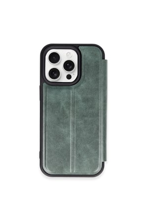 iPhone 14 Pro Kılıf Flip Cover - Koyu Yeşil
