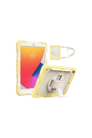 iPad 10.2 (7.nesil) Kılıf Strap New Tablet Kapak - Sarı
