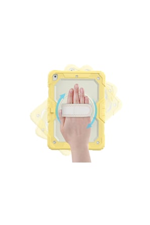 iPad 10.2 (7.nesil) Kılıf Strap New Tablet Kapak - Sarı
