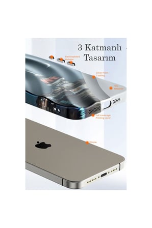 iPhone 15 Pro Max Kılıf Crew Desenli Kapak - Kapadokya