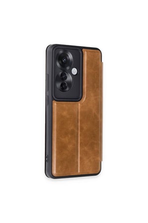 Reno 11F Kılıf Flip Cover - Taba