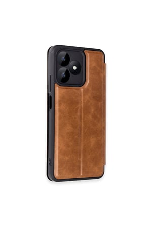 Realme Note 50 4G Kılıf Flip Cover - Taba