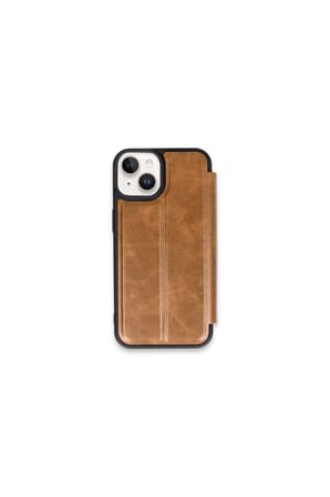 iPhone 15 Kılıf Flip Cover - Taba