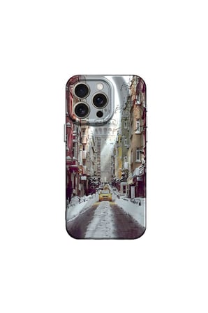 iPhone 14 Pro Kılıf Crew Desenli Kapak - Galata Kulesi