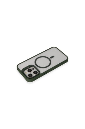iPhone 15 Pro Max Kılıf Roblox Lens Magsafe Standlı Kapak - Koyu Yeşil