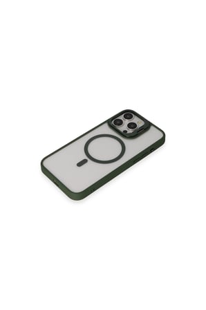 iPhone 15 Pro Max Kılıf Roblox Lens Magsafe Standlı Kapak - Koyu Yeşil