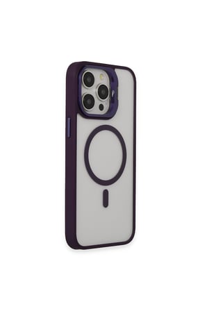 iPhone 14 Pro Kılıf Roblox Lens Magsafe Standlı Kapak - Derin Mor