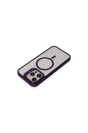 iPhone 14 Pro Kılıf Roblox Lens Magsafe Standlı Kapak - Derin Mor
