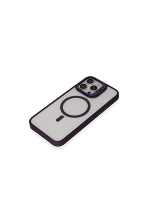 iPhone 14 Pro Kılıf Roblox Lens Magsafe Standlı Kapak - Derin Mor